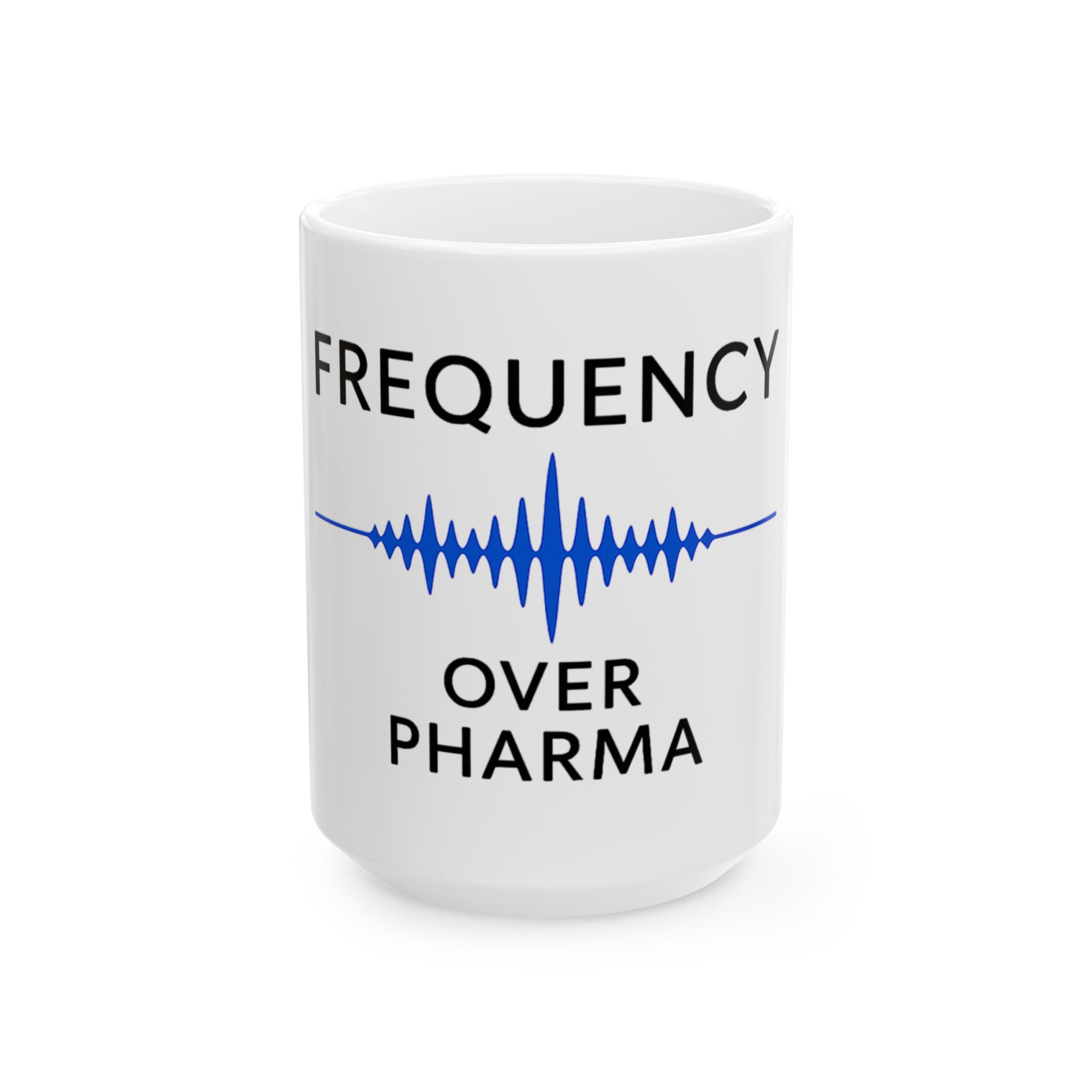“Frequency Over Pharma” Ceramic Mug (waveform design) - Image 5