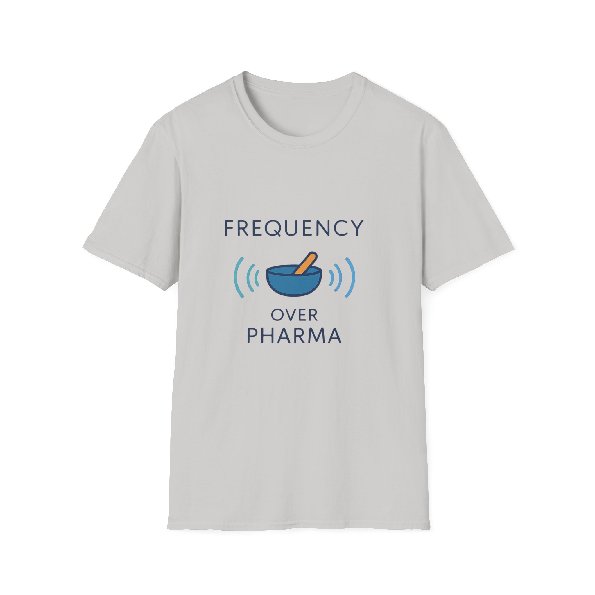 "Frequency Over Pharma" Tee – Tibetan Bow Design Unisex - Image 5