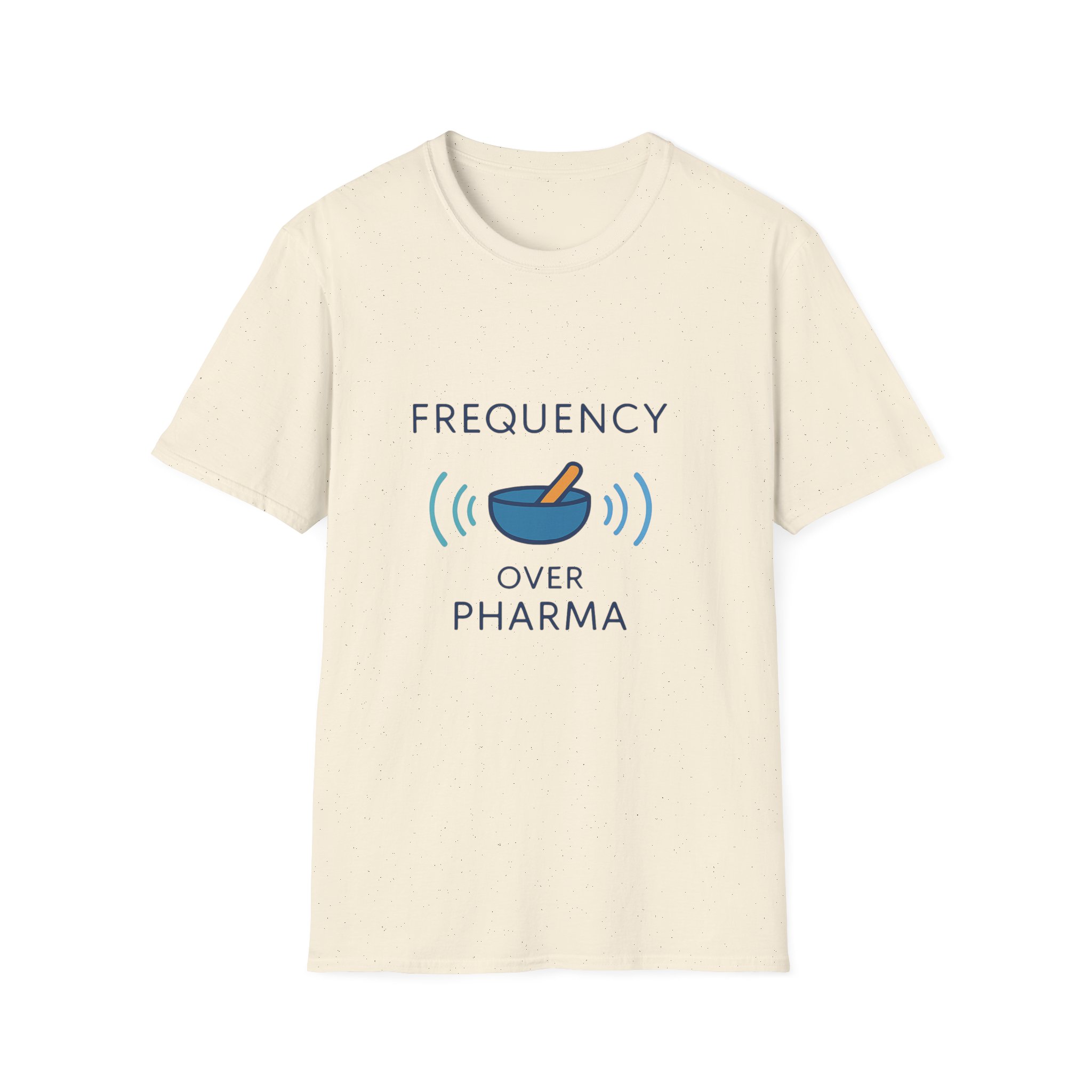 "Frequency Over Pharma" Tee – Tibetan Bow Design Unisex - Image 9