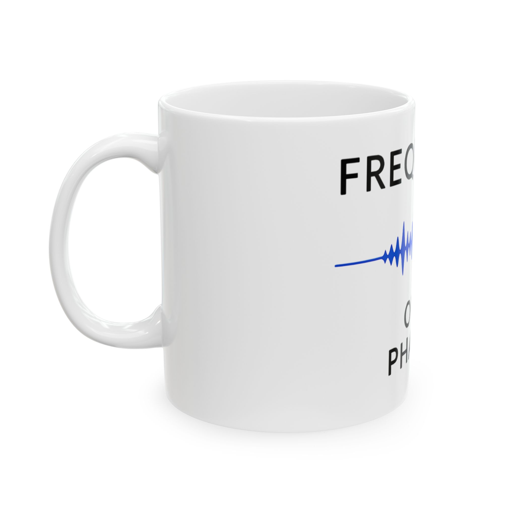 “Frequency Over Pharma” Ceramic Mug (waveform design) - Image 3