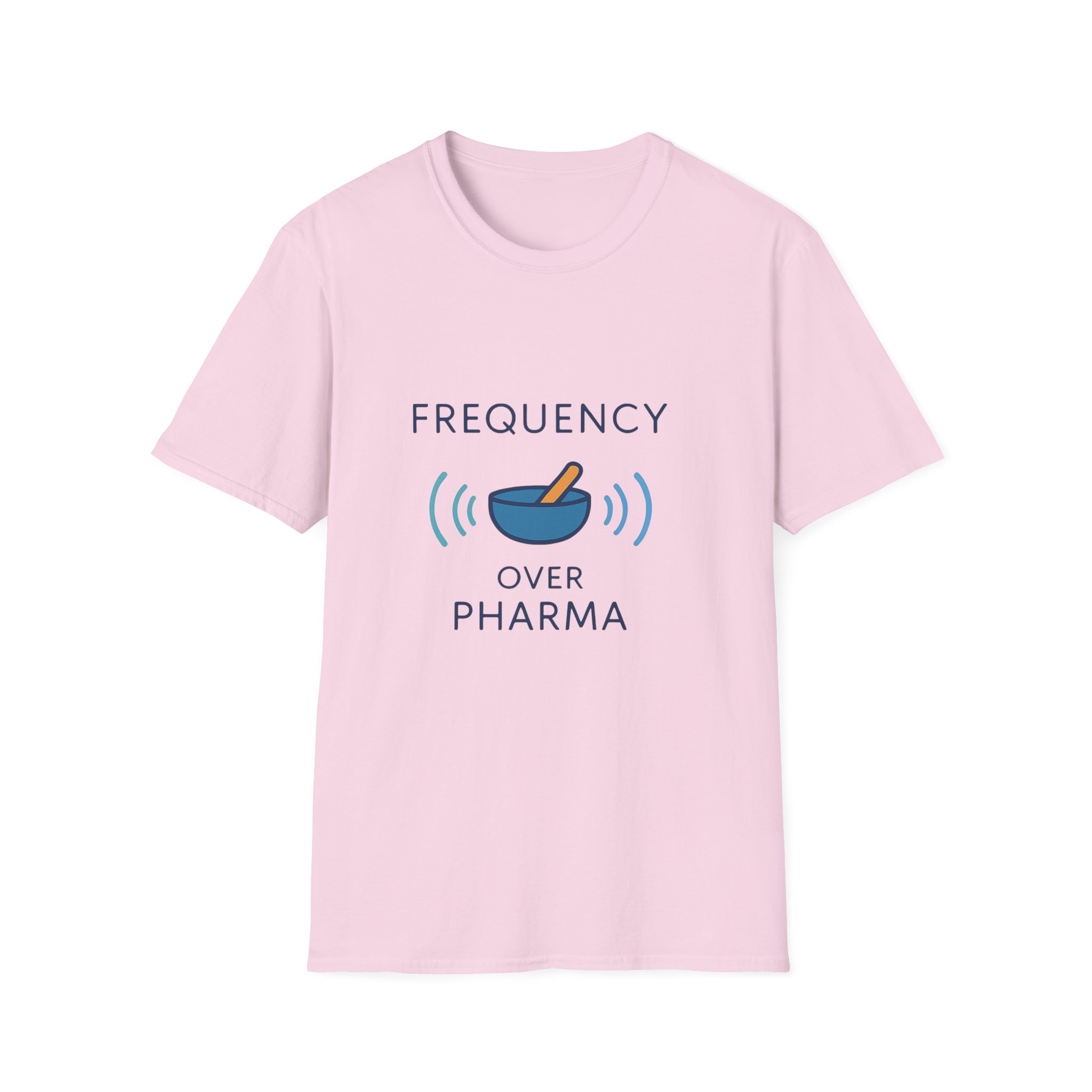 "Frequency Over Pharma" Tee – Tibetan Bow Design Unisex - Image 13